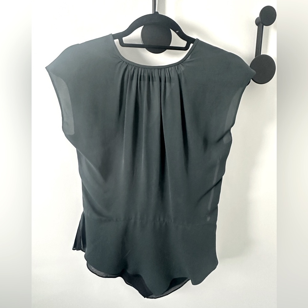 Women’s elegant dark olive green peplum top